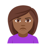 🙎🏾 Emoji Persona Haciendo Pucheros: Tono De Piel Oscuro Medio en JoyPixels 4.0.