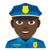 Émoji 👮🏿 Officier De Police : Peau Foncée sur JoyPixels 4.0.