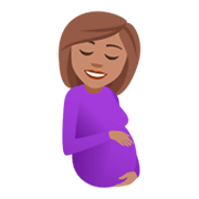 🤰🏽 Emoji schwangere Frau: mittlere Hautfarbe JoyPixels 4.0.