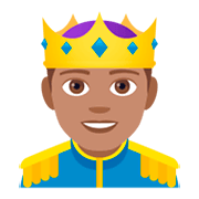 🤴🏽 Emoji Príncipe: Pele Morena na JoyPixels 4.0.