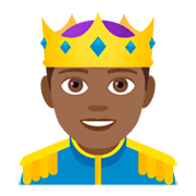🤴🏾 Emoji Príncipe: Tono De Piel Oscuro Medio en JoyPixels 4.0.