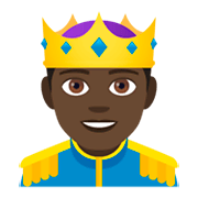 🤴🏿 Emoji Príncipe: Tono De Piel Oscuro en JoyPixels 4.0.