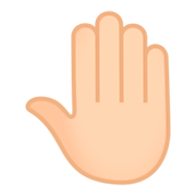 🤚🏻 Emoji erhobene Hand von hinten: helle Hautfarbe JoyPixels 4.0.