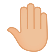 🤚🏼 Emoji Dorso Da Mão Levantado: Pele Morena Clara na JoyPixels 4.0.