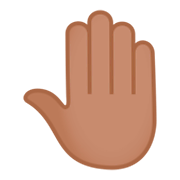 🤚🏽 Emoji Dorso Da Mão Levantado: Pele Morena na JoyPixels 4.0.