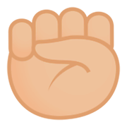 ✊🏼 Emoji Puño En Alto: Tono De Piel Claro Medio en JoyPixels 4.0.