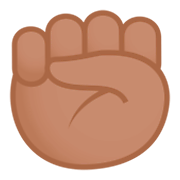 ✊🏽 Emoji erhobene Faust: mittlere Hautfarbe JoyPixels 4.0.