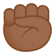 ✊🏾 Emoji erhobene Faust: mitteldunkle Hautfarbe JoyPixels 4.0.
