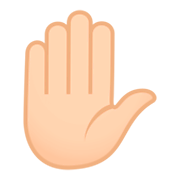 Emoji ✋🏻 Mano Alzata: Carnagione Chiara su JoyPixels 4.0.