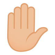 Emoji ✋🏼 Mano Alzata: Carnagione Abbastanza Chiara su JoyPixels 4.0.