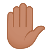 ✋🏽 Emoji Mão Levantada: Pele Morena na JoyPixels 4.0.