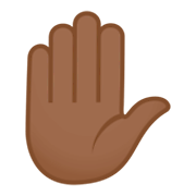 ✋🏾 Emoji erhobene Hand: mitteldunkle Hautfarbe JoyPixels 4.0.