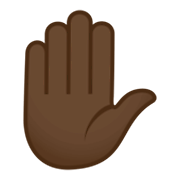 ✋🏿 Emoji Mano Levantada: Tono De Piel Oscuro en JoyPixels 4.0.