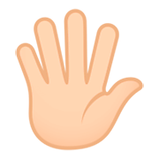 🖐🏻 Emoji Hand mit gespreizten Fingern: helle Hautfarbe JoyPixels 4.0.