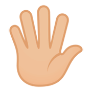 🖐🏼 Emoji Mano Abierta: Tono De Piel Claro Medio en JoyPixels 4.0.