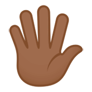 🖐🏾 Emoji Mano Abierta: Tono De Piel Oscuro Medio en JoyPixels 4.0.