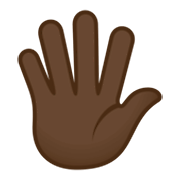 🖐🏿 Emoji Mão Aberta Com Os Dedos Separados: Pele Escura na JoyPixels 4.0.