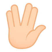Emoji 🖖🏻 Saluto Vulcaniano: Carnagione Chiara su JoyPixels 4.0.