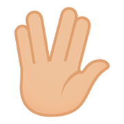 🖖🏼 Emoji vulkanischer Gruß: mittelhelle Hautfarbe JoyPixels 4.0.