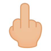 🖕🏼 Emoji Mittelfinger: mittelhelle Hautfarbe JoyPixels 4.0.