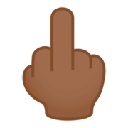 🖕🏾 Emoji Dedo Do Meio: Pele Morena Escura na JoyPixels 4.0.