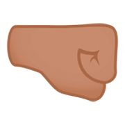 🤜🏽 Emoji Punho Direito: Pele Morena na JoyPixels 4.0.