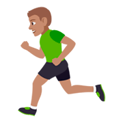 Emoji 🏃🏽 Persona Che Corre: Carnagione Olivastra su JoyPixels 4.0.