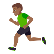 🏃🏾 Emoji Persona Corriendo: Tono De Piel Oscuro Medio en JoyPixels 4.0.