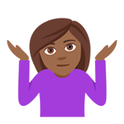 🤷🏾 Emoji schulterzuckende Person: mitteldunkle Hautfarbe JoyPixels 4.0.