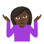 🤷🏿 Emoji schulterzuckende Person: dunkle Hautfarbe JoyPixels 4.0.