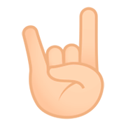 🤘🏻 Emoji Mano Haciendo El Signo De Cuernos: Tono De Piel Claro en JoyPixels 4.0.