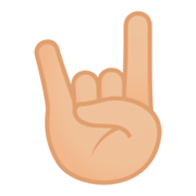 🤘🏼 Emoji Saudação Do Rock: Pele Morena Clara na JoyPixels 4.0.