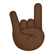 🤘🏿 Emoji Mano Haciendo El Signo De Cuernos: Tono De Piel Oscuro en JoyPixels 4.0.