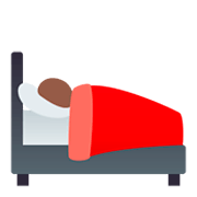 🛌🏽 Emoji im Bett liegende Person: mittlere Hautfarbe JoyPixels 4.0.