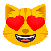 Emoji Gato Sonriendo Con Ojos De Corazón en JoyPixels