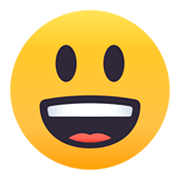 Emoji 😃 Faccina Con Un Gran Sorriso E Occhi Spalancati su JoyPixels 4.0.