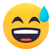 😅 Emoji grinsendes Gesicht mit Schweißtropfen JoyPixels 4.0.