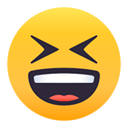 Emoji 😆 Sorriso A Bocca Aperta Con Occhi Chiusi su JoyPixels 4.0.
