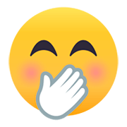 🤭 Emoji Rosto Com A Mão Sobre A Boca na JoyPixels 4.0.