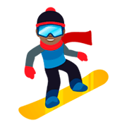 🏂🏾 Emoji Praticante De Snowboard: Pele Morena Escura na JoyPixels 4.0.