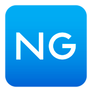 🆖 Emoji Großbuchstaben NG in blauem Quadrat JoyPixels 4.0.