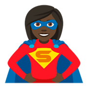 🦸🏿 Emoji Personaje De Superhéroe: Tono De Piel Oscuro en JoyPixels 4.0.