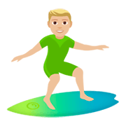 Emoji 🏄🏼 Persona Che Fa Surf: Carnagione Abbastanza Chiara su JoyPixels 4.0.