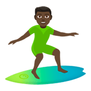 Émoji 🏄🏿 Personne Faisant Du Surf : Peau Foncée sur JoyPixels 4.0.