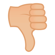 👎🏼 Emoji Daumen runter: mittelhelle Hautfarbe JoyPixels 4.0.