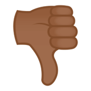 Emoji 👎🏾 Pollice Verso: Carnagione Abbastanza Scura su JoyPixels 4.0.