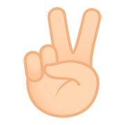 ✌🏻 Emoji Mão Em V De Vitória: Pele Clara na JoyPixels 4.0.