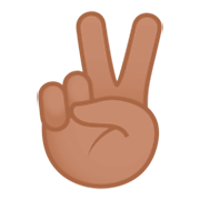 ✌🏽 Emoji Mano Con Señal De Victoria: Tono De Piel Medio en JoyPixels 4.0.