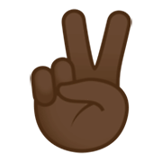 ✌🏿 Emoji Mano Con Señal De Victoria: Tono De Piel Oscuro en JoyPixels 4.0.
