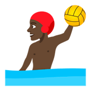 🤽🏿 Emoji Persona Jugando Al Waterpolo: Tono De Piel Oscuro en JoyPixels 4.0.